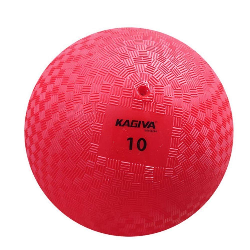 Kit 06 Bola De Iniciação Kagiva N°10 De Borracha Vermelho - 2