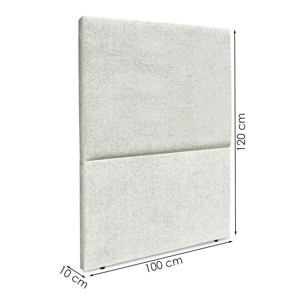 Cabeceira Solteiro 100 Cm Com Frame Luna Boucle Cinza Claro Artte - 3