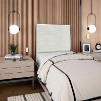 Cabeceira Solteiro 100 Cm Com Frame Luna Boucle Cinza Claro Artte - 8