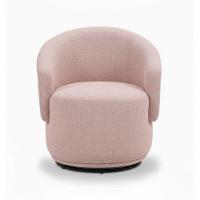 Poltrona Decorativa Giratória Sala De Estar Recepção Jasmine Linho Rosê - 2