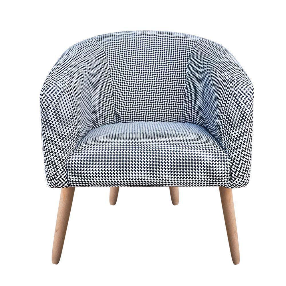 Poltrona Stella Linho A72 Com Corino Pés Palito Natural D'rossi Grafite - 6