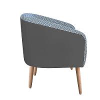 Poltrona Stella Linho A72 Com Corino Pés Palito Natural D'rossi Grafite - 7