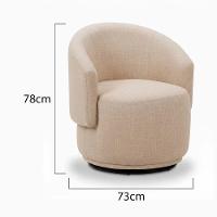 Poltrona Decorativa Giratória Sala De Estar Recepção Jasmine Linho Bege - 3