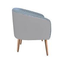 Poltrona Stella Linho A72 Com Corino Pés Palito Natural D'rossi Cinza - 7