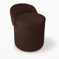 Puff Encosto Confortável Sala Estilo Moderno Redondo Suede Marrom - 1