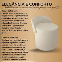 Puff Encosto Confortável Sala Estilo Moderno Redondo Suede Marrom - 5