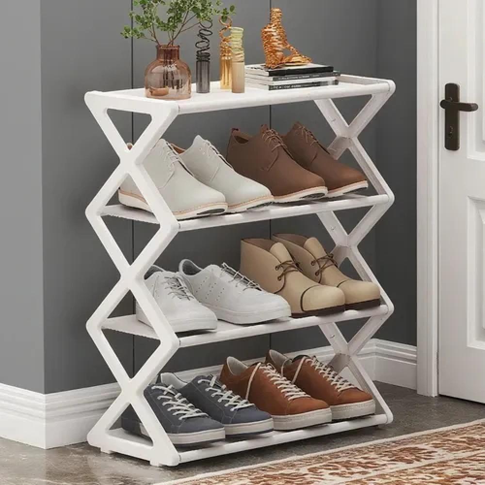 Sapateira Estante Organizadora Sapatos Brinquedos Porta Treco 8 Pares Calcados Lavanderia Branca - 2