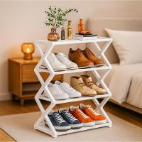 Sapateira Estante Organizadora Sapatos Brinquedos Porta Treco 8 Pares Calcados Lavanderia Branca - 3