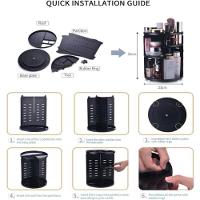 Suporte Organizador De Maquiagem Giratorio Estante Cosmeticos Creme Perfume Skin Care Penteadeira 3 Andares Luxo Preto - 6