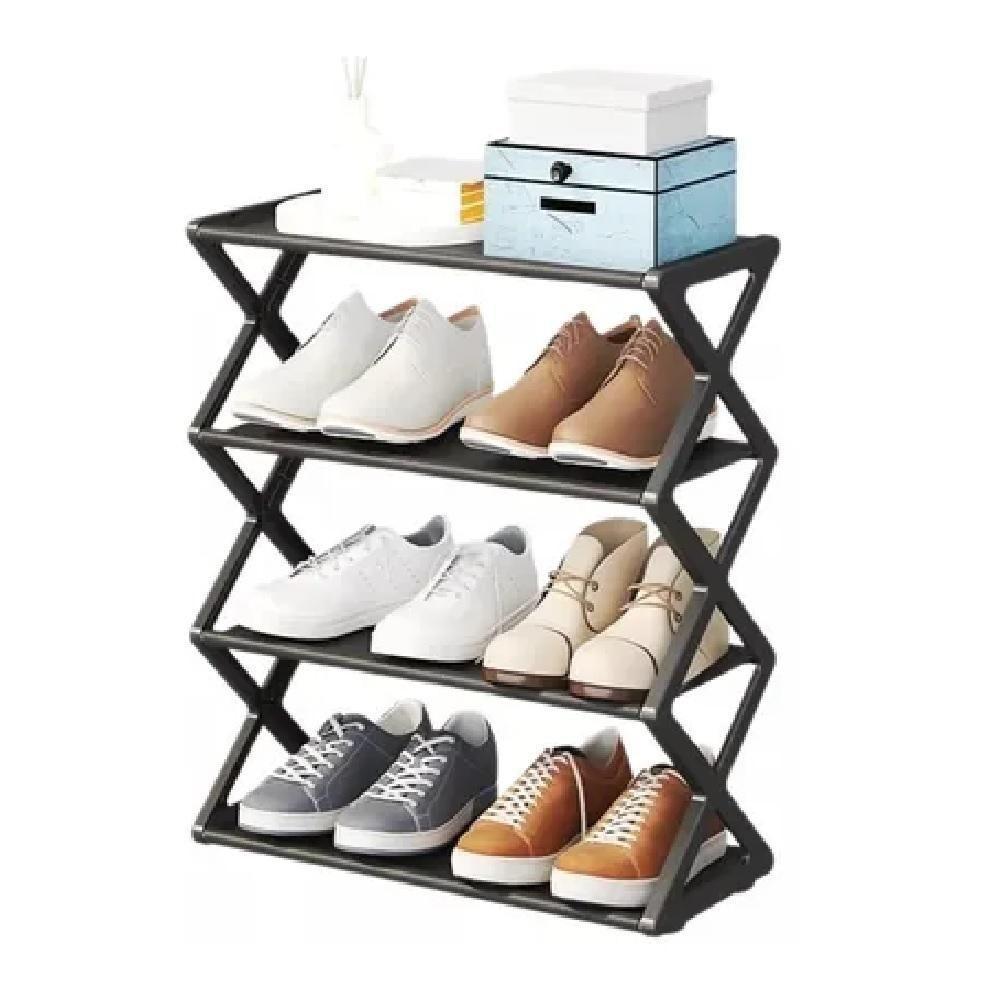 Sapateira Organizador Sapatos Brinquedos Portatil 8 Niveis Luxo Casa Quarto Lavanderia Preto - 1