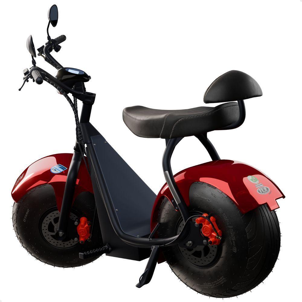 Scooter Elétrica 1000W Tui 2 Lugares Autonomia 60km Sem Cnh Vermelho - 3