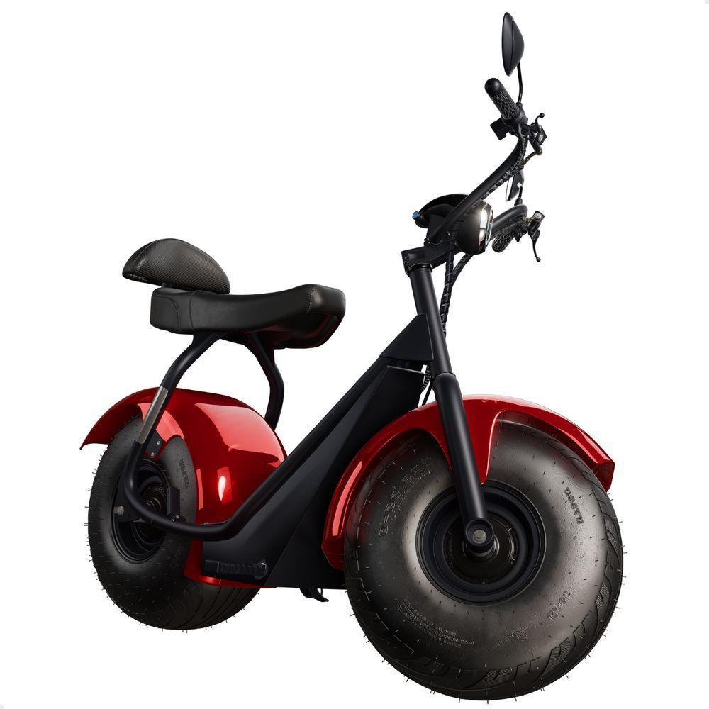 Scooter Elétrica 1000W Tui 2 Lugares Autonomia 60km Sem Cnh Vermelho - 7