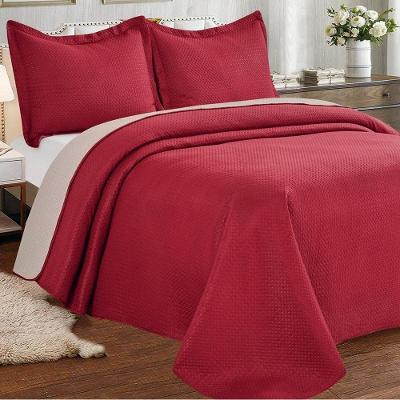 Kit Cobre Leito Queen Duas Cores Siena Liso Vermelho-taupe