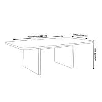 Mesa De Jantar Retangular Com Tampo De Vidro Remini Naturale E Pérola 220cm - 2