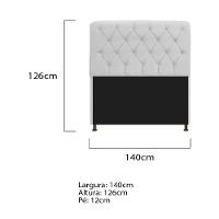 Cabeceira Estofada Lady 140 Cm Casal Com Capitonê Suede - Doce Sonho Móveis Cor Branco - 3