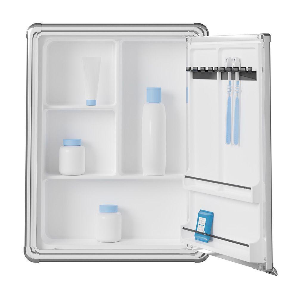 Armário Para Banheiro Com Espelho Astra Lbp12-s Sobrepor Prata - 2