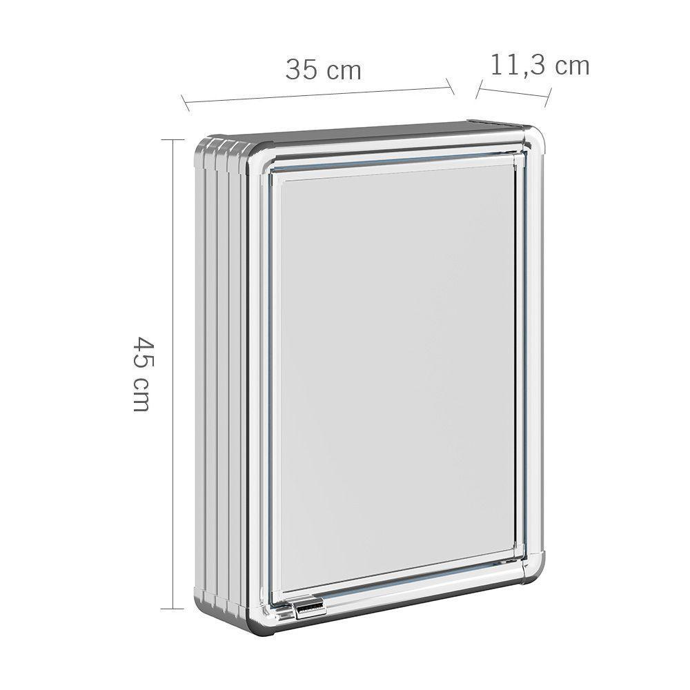 Armário Para Banheiro Com Espelho Astra Lbp12-s Sobrepor Prata - 5