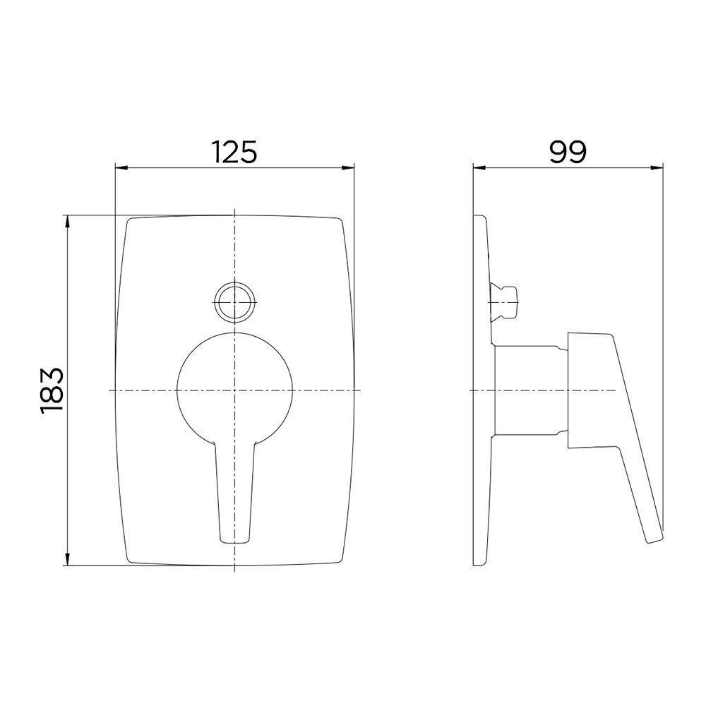 Acabamento Monocomando Para Banheira E Chuveiro Docol Nexus 502806 1-2" Cromado - 3