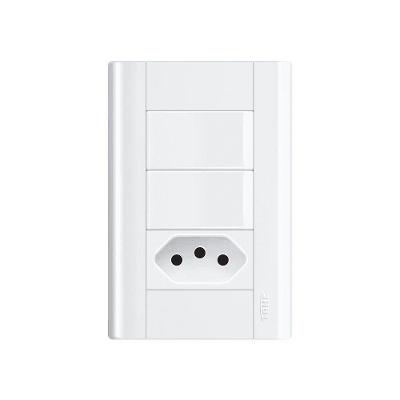 Interruptor Simples Duplo E Tomada 2p+t 20a Fame Modulare Com Placa 4x2 Branco