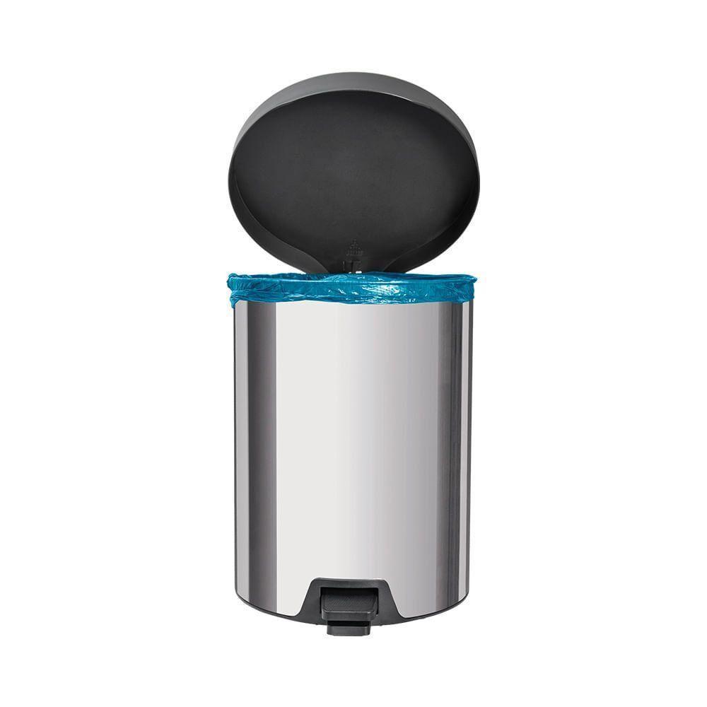 Lixeira Tramontina New Com Pedal 12l Redonda Inox Polido Aço Inox Polido - 2