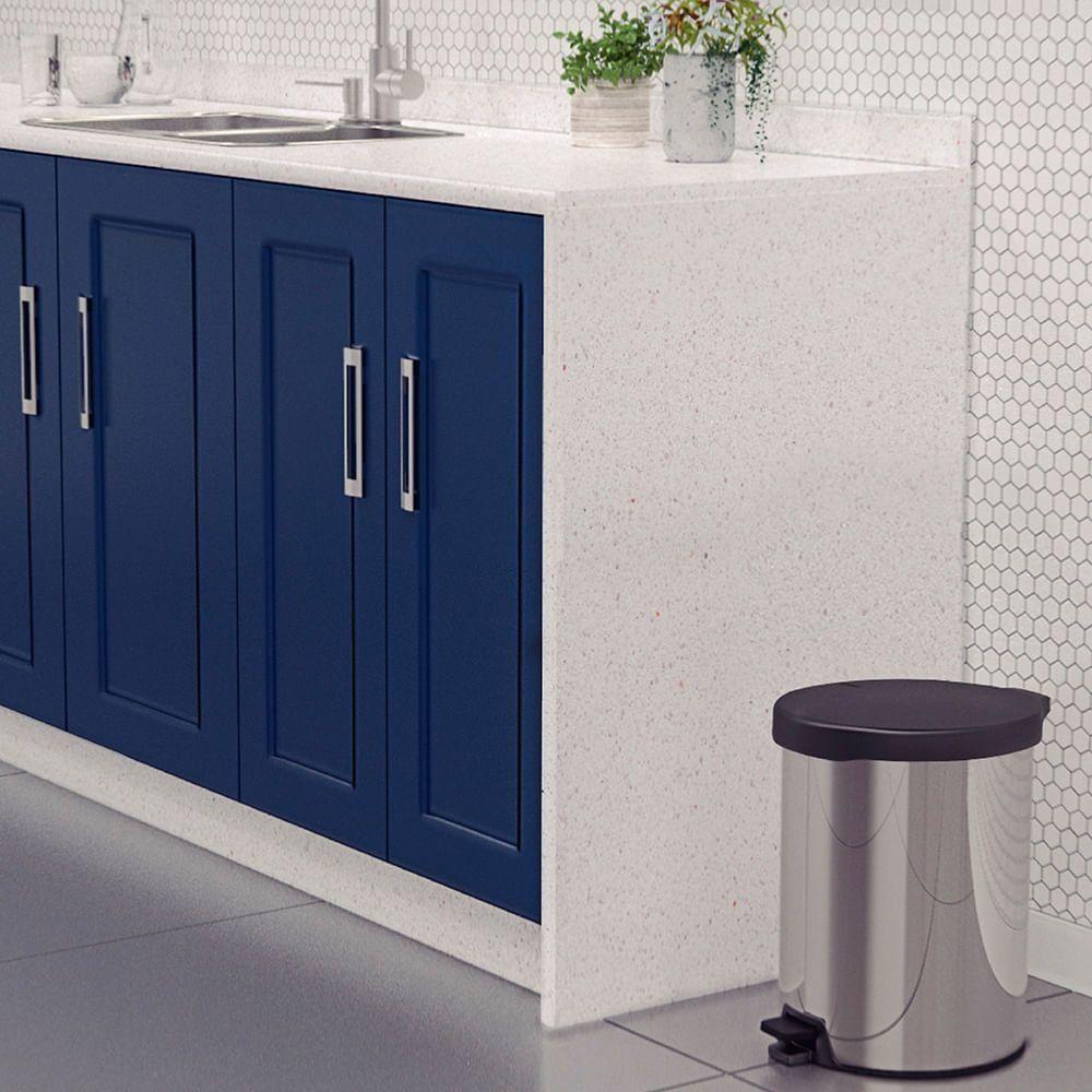 Lixeira Tramontina New Com Pedal 12l Redonda Inox Polido Aço Inox Polido - 7