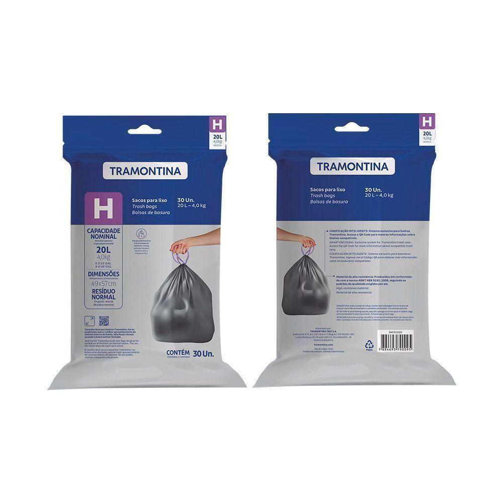 Saco De Lixo Para Lixeiras Tramontina Com Cordão De Fechamento 20 Litros - 1