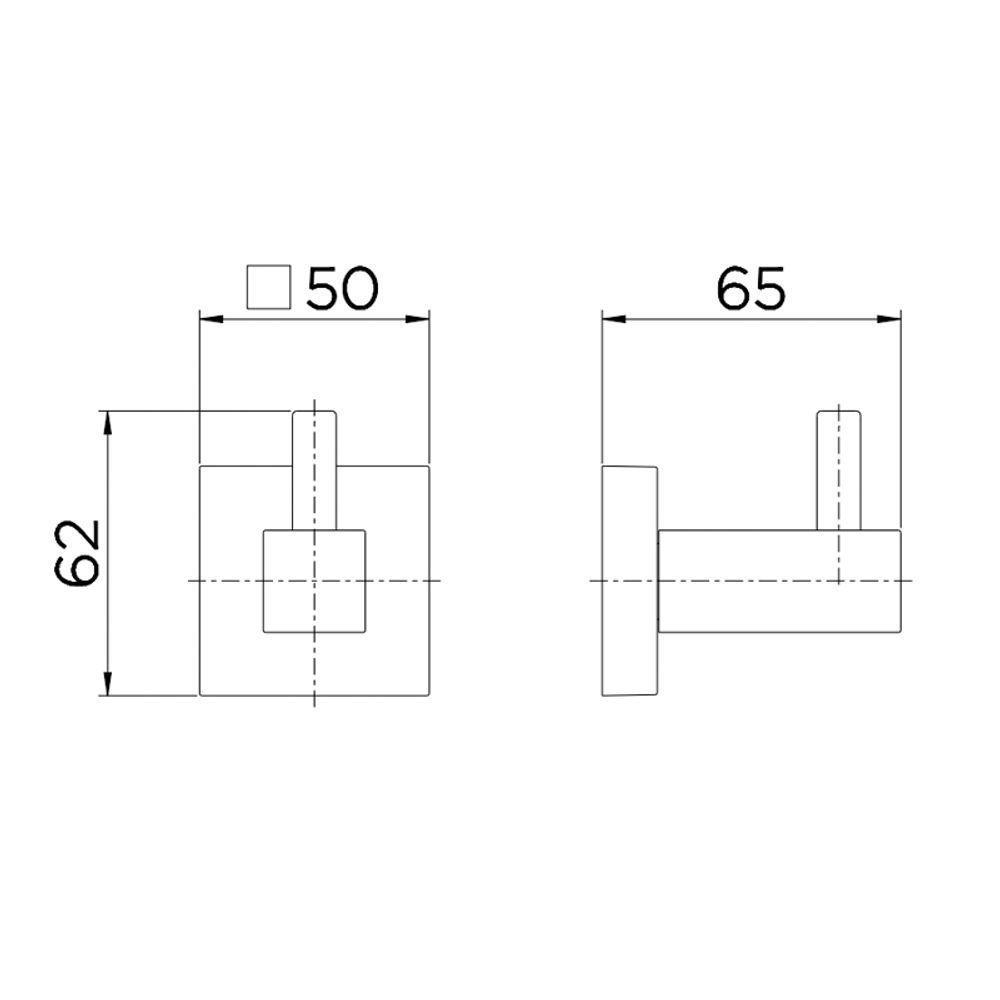 Cabide Docol Square 388306 Cromado - 2