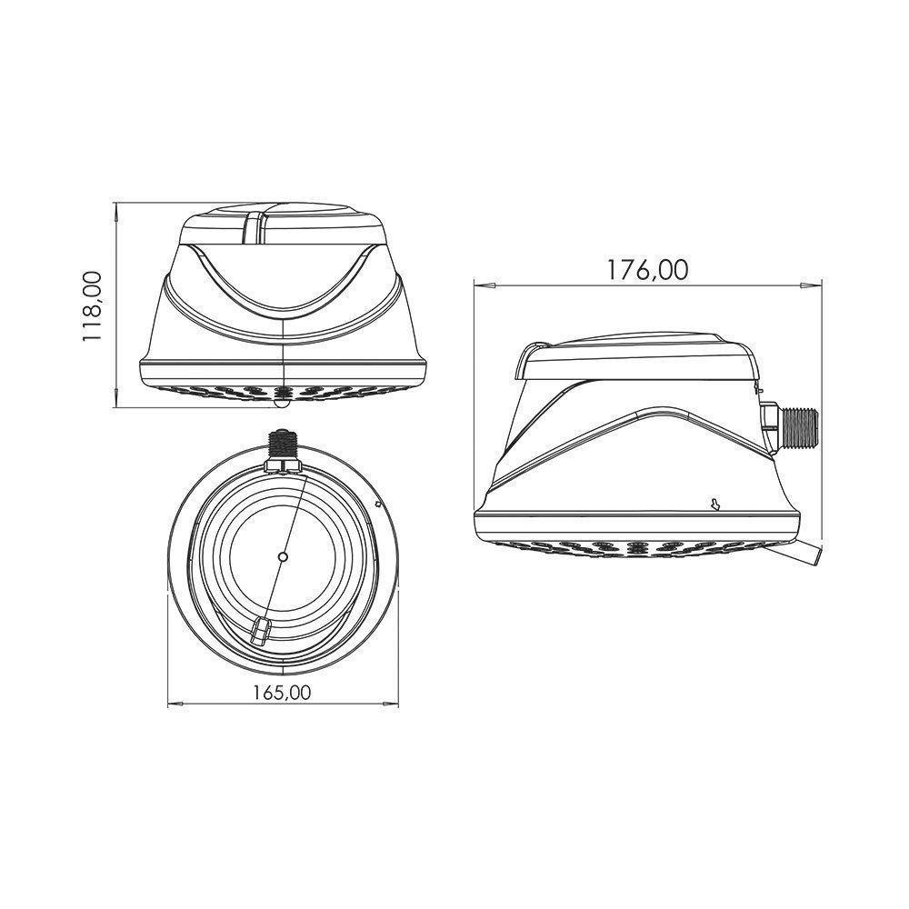 Chuveiro Zagonel Fluir 4 Temperaturas Branco 5500W 110V - 2