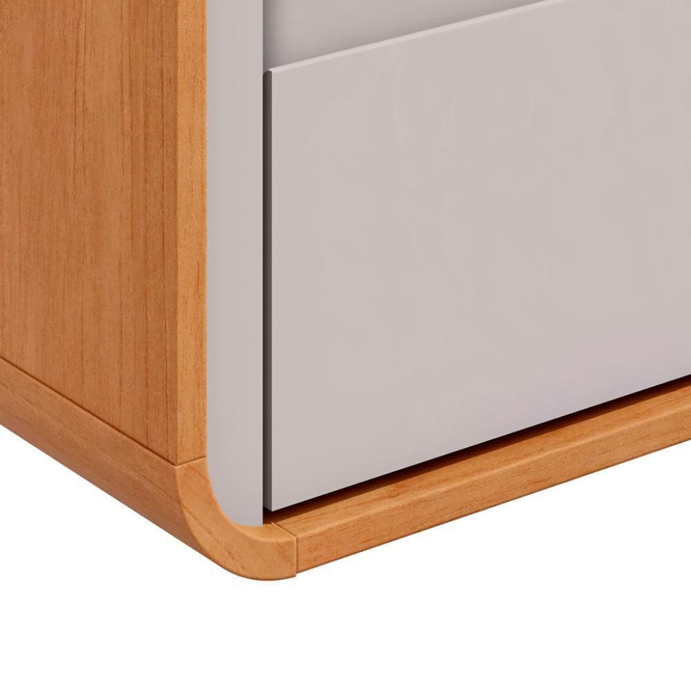 Mesa De Cabeceira 2 Gavetas Loop Amêndoa Clean E Off White - 3