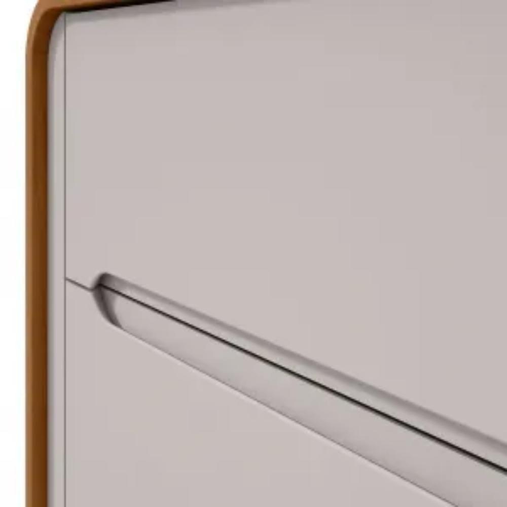 Mesa De Cabeceira 2 Gavetas Loop Amêndoa Clean E Off White - 4