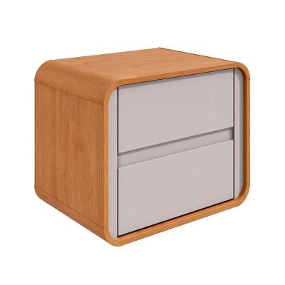 Mesa De Cabeceira 2 Gavetas Loop Amêndoa Clean E Off White
