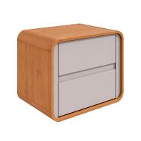 Mesa De Cabeceira 2 Gavetas Loop Amêndoa Clean E Off White - 1