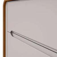 Mesa De Cabeceira 2 Gavetas Loop Amêndoa Clean E Off White