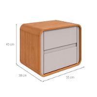 Mesa De Cabeceira 2 Gavetas Loop Amêndoa Clean E Off White - 6