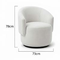 Poltrona Decorativa Giratória Sala De Estar Recepção Jasmine Suede Branco - 3
