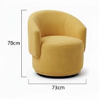 Poltrona Decorativa Giratória Sala De Estar Recepção Jasmine Suede Amarelo - 3