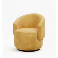 Poltrona Decorativa Giratória Sala De Estar Recepção Jasmine Suede Amarelo - 4