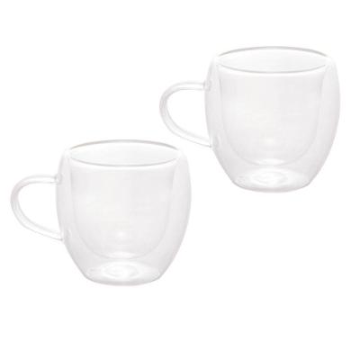 Conjunto De Xícaras Para Café 80ml Vidro Duplo 2 Peças Modern Lyor
