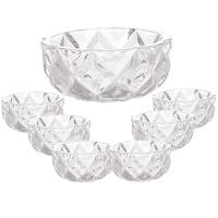 Conjunto 7 Peças Para Sobremesa De Cristal Diamond Lyor - 1
