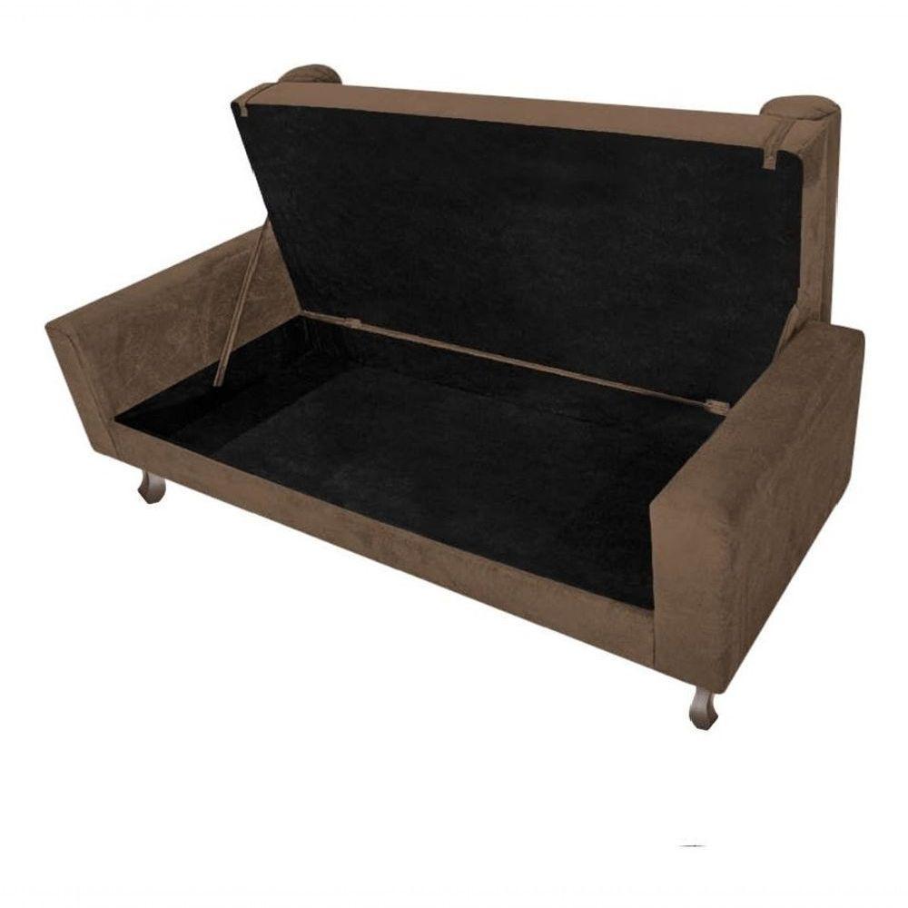 Kit Cabeceira Lady E Recamier Félix 140 Cm Casal Suede Rosê - Amarena Móveis Cor Marrom Suede - 4