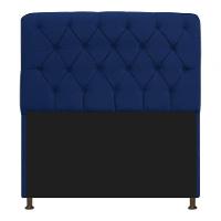 Kit Cabeceira Lady E Recamier Félix 140 Cm Casal Suede Rosê - Amarena Móveis Cor Azul-marinho Suede - 6