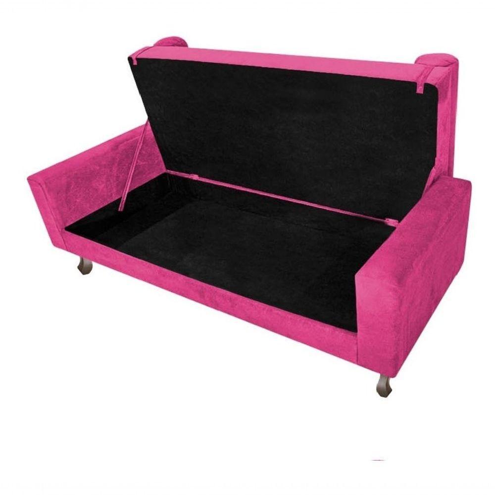 Kit Cabeceira Lady E Recamier Félix 140 Cm Casal Suede Rosê - Amarena Móveis Cor Pink Suede - 3