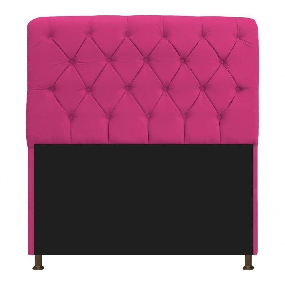 Kit Cabeceira Lady E Recamier Félix 140 Cm Casal Suede Rosê - Amarena Móveis Cor Pink Suede - 5