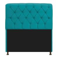 Kit Cabeceira Lady E Recamier Félix 140 Cm Casal Suede Rosê - Amarena Móveis Cor Azul-turquesa Suede - 5