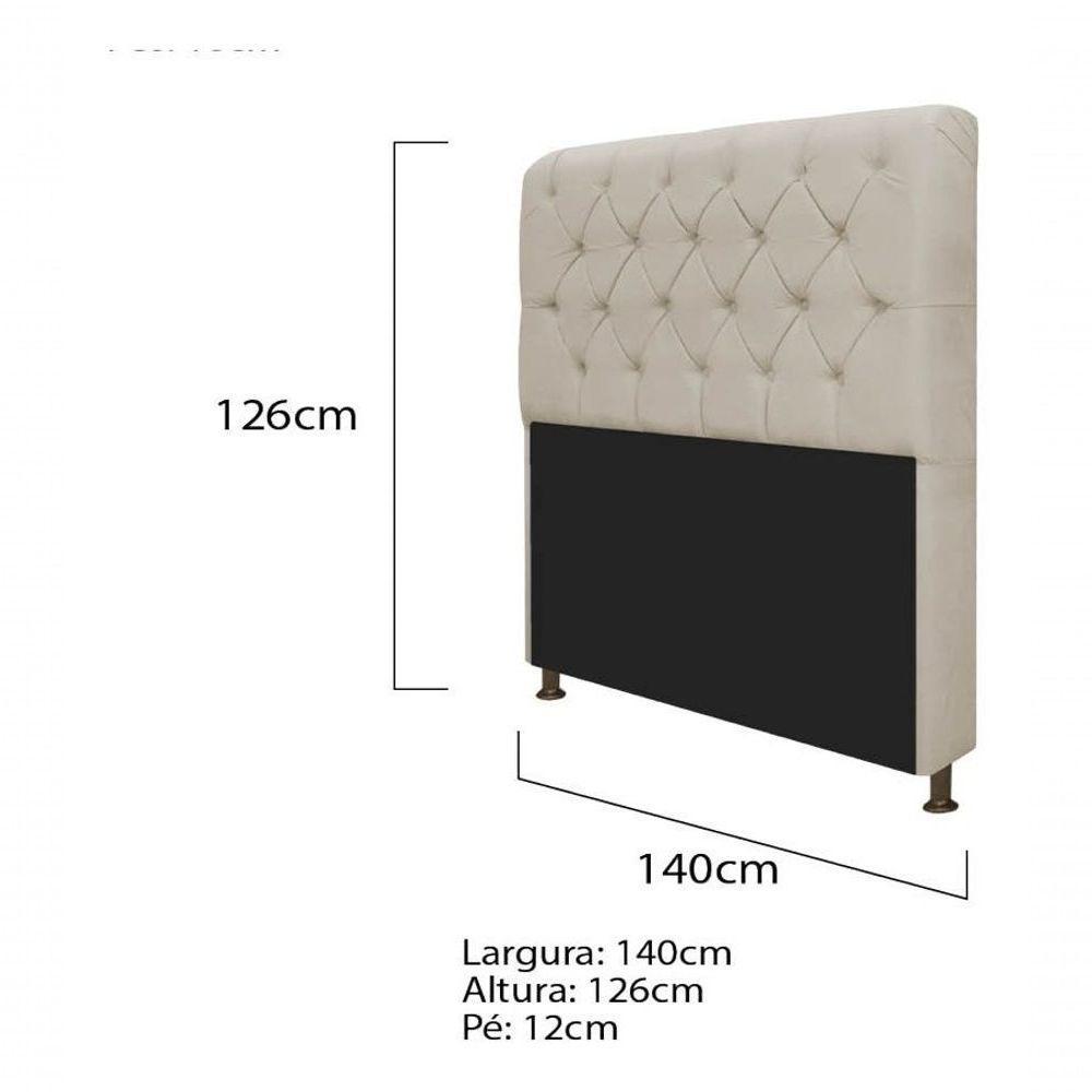 Kit Cabeceira Lady E Recamier Félix 140 Cm Casal Suede Rosê - Amarena Móveis Cor Bege Suede - 6