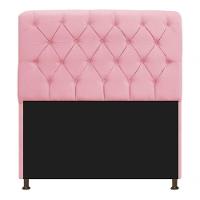 Kit Cabeceira Lady E Recamier Félix 140 Cm Casal Suede Rosê - Amarena Móveis Cor Rosa Bebê Suede - 5