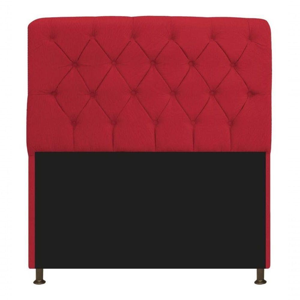 Kit Cabeceira Lady E Recamier Félix 140 Cm Casal Suede Rosê - Amarena Móveis Cor Vermelho Suede - 5