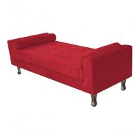 Kit Cabeceira Lady E Recamier Félix 140 Cm Casal Suede Rosê - Amarena Móveis Cor Vermelho Suede - 2