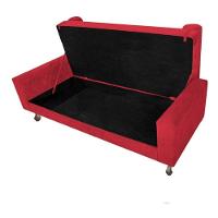 Kit Cabeceira Lady E Recamier Félix 140 Cm Casal Suede Rosê - Amarena Móveis Cor Vermelho Suede - 3