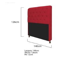 Kit Cabeceira Lady E Recamier Félix 140 Cm Casal Suede Rosê - Amarena Móveis Cor Vermelho Suede - 6